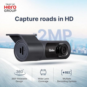 Qubo Car Dash Camera Pro X from Hero Group | Full HD 1080p | Made in India | Wide Angle | Easy DIY Set Up | (Space Grey)