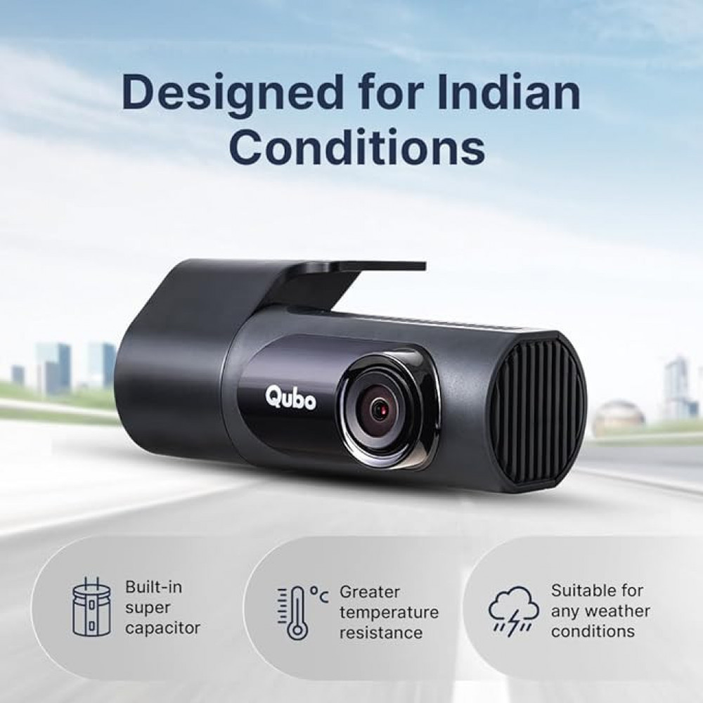 Qubo Car Dash Camera Pro X from Hero Group | Full HD 1080p | Made in India | Wide Angle | Easy DIY Set Up | (Space Grey)